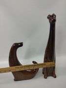 MCM Midcentury Modern Style Dogs Figures Ceramic Mug Tree Plate Rack