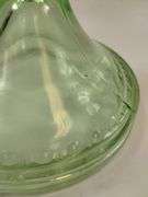 Pressed Glass EAPG Green Vaseline Uranium Oil Lamp