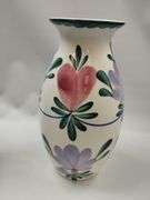 Vintage Antique German Hand Painted Floral Vase & Milk Pitcher Stoneware