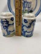 Hadley Pottery Country Scene LOT Dinner Plate Lunch Salt Pepper