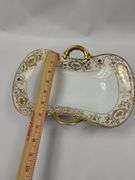 Antique Ornate Vase French Limoges? Gold Green + Nippon Tray