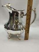 Towle Silverplated Ice Water Pitcher + Mosaic 16" Vase Glass Hand Made