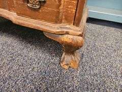 Antique American Slant Front Secretary Cabinet Fretting Hidden Drawers Compartments