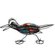 33" Art Glass Decor Hand Blown Road Runner Iron Frame MEXICO