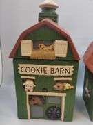 Pickers LOT: Farm Barns 5 Canisters Set + Salt Pepper