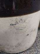 Crock Crown Stoneware 6 Brown Tan Pickle Antique