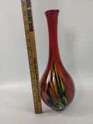 14" Decor Vase Art Glass Hand Blown Pulled Pier 1