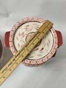 Temptations Two Mixing Bowls Lids + 2 Pie Dishes Old World