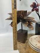 Decor Metal Flower Sculpture Floral Sonoma Plates