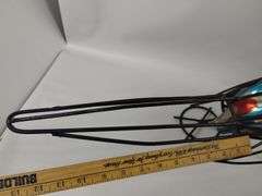 33" Art Glass Decor Hand Blown Road Runner Iron Frame MEXICO