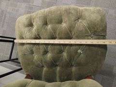 Vintage Decor BoHo Style Velvet Tufted Button + Mosaic Table Mirror