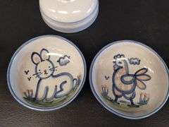 Hadley Pottery Country Scene Misc LOT Bowls Plates Cup *1 Chip