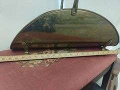Pickers LOT: Needle Point Foot Stool Storage Brass Log Magazine Rack