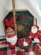 Decor Christmas Wreath Plates Cookie Plate Gnome Jar