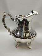 Towle Silverplated Ice Water Pitcher + Mosaic 16" Vase Glass Hand Made
