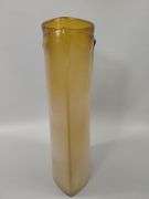 14" MCM Style Art Glass Vase Pulled Amber "F" Mark Fostoria ?