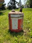 Vintage 5 Gallon Unico Bureau Motor Oil Can SAE30 Metal