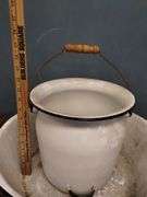 Lot Enamel Utility Wash Basin Chamber Pot Bucket