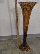 Decor Art Glass 30" Vase Trumpet Floor Vase Leopard Pattern