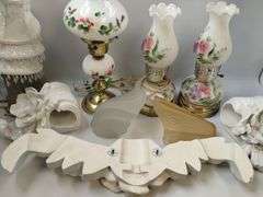 Pickers LOT: Vintage Antique Lamps Lighting Shades Decor