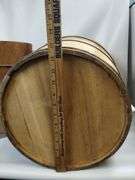 2 Antique Wood Plank Half Barrel Buckets Bale Wire