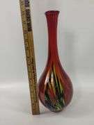 14" Decor Vase Art Glass Hand Blown Pulled Pier 1