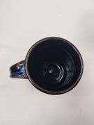 4 Doug Dotson Pottery Soda Fired Mugs Fishscale Patten Blue Brown