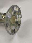 Towle Silverplated Ice Water Pitcher + Mosaic 16" Vase Glass Hand Made
