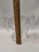 Jeanette Sunburst Herringbone Candle Holders Drops Hobnail French Opal Fenton? Glass