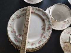 Huge Dish Set LOT Pope Gosser Florence Pink Floral Plates Bowls Serving Cups Saucers