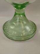 Pressed Glass EAPG Green Vaseline Uranium Oil Lamp