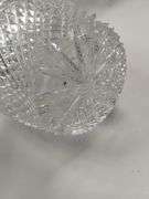 3 Hand Cut Lead Crystal American Brilliant Cut 15" Vase Lidded Humidor Bowl