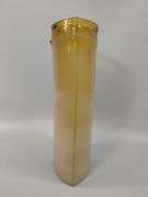 14" MCM Style Art Glass Vase Pulled Amber "F" Mark Fostoria ?