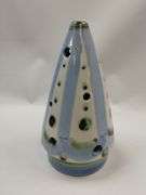 Vintage M A Hadley Pottery Christmas Tree Candle Lamp 9.75in Signed Polka Dot