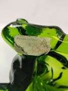 LE Smith Art Glass Emerald Green Horse Lying Laying Down 9"