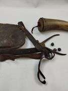 Antique Musket Ball Pouch Powder Horn Mold Bullet Casing Scoop