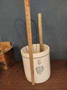 UHL Pottery Crock #5 Clean but Crack + Primitive Tools