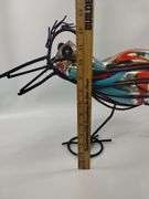 33" Art Glass Decor Hand Blown Road Runner Iron Frame MEXICO