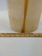 14" MCM Style Art Glass Vase Pulled Amber "F" Mark Fostoria ?