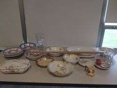 Pickers LOT: Dishes Pressed Glass Antique Vintage Reseller *Some Damaged