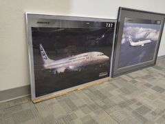 Decor Wall Art 2 Framed BOEING Airplane Photos 737 Company Employee