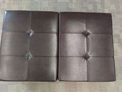 Furniture Ottoman Foot Stool Leather Look Hidden Storage