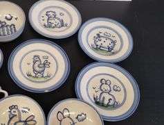 Hadley Pottery Country Scene Misc LOT Bowls Plates Cup *1 Chip