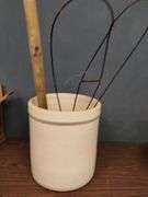 UHL Pottery Crock #5 Clean but Crack + Primitive Tools