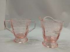 Vintage Pink Depression Glass & Marigold Footed Bowl LOT