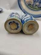 Hadley Pottery Country Scene LOT Dinner Plate Lunch Salt Pepper