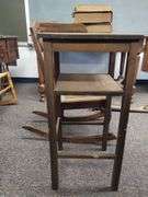 Antique Furniture Lamp Vase Plant Table Stand + Cane Seat Rocker