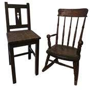 2 Antique Childs Chairs Rocking