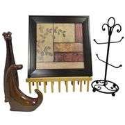 MCM Midcentury Modern Style Dogs Figures Ceramic Mug Tree Plate Rack