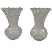 2 Viking Etched Radiance Flower Basket Vases 1938 New Martinsville